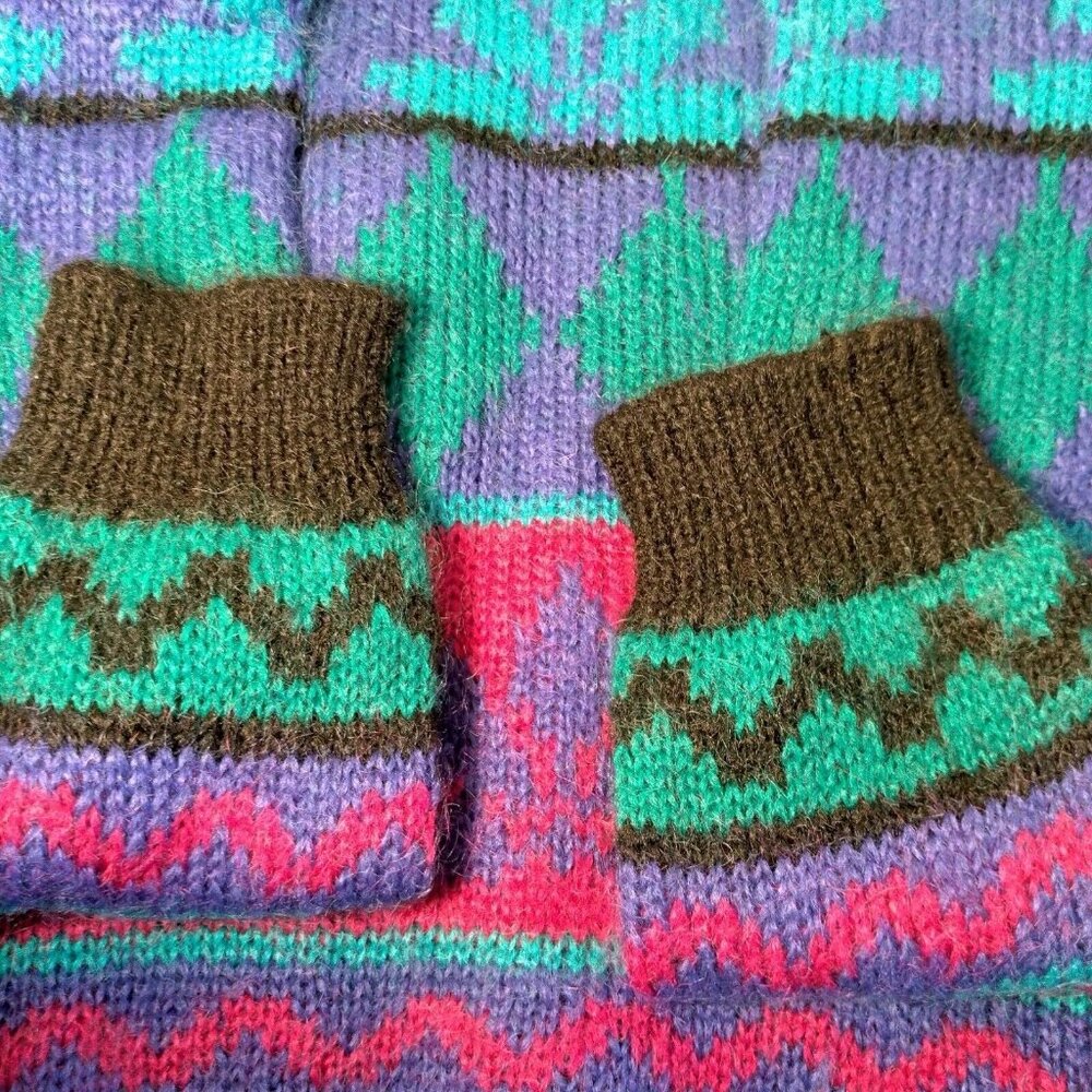 Gallagher Sweater Womens M Crew Neck Striped Vintage 1990s Retro Mohair Blend - Picture 11 of 12
